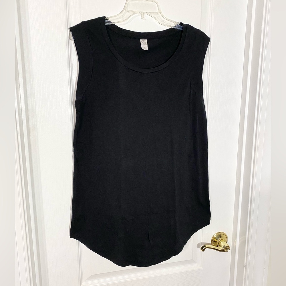 NEW Alternative Apparel The Luxe Crew Neck Cotton Knit Sleeveless Tee Black XL